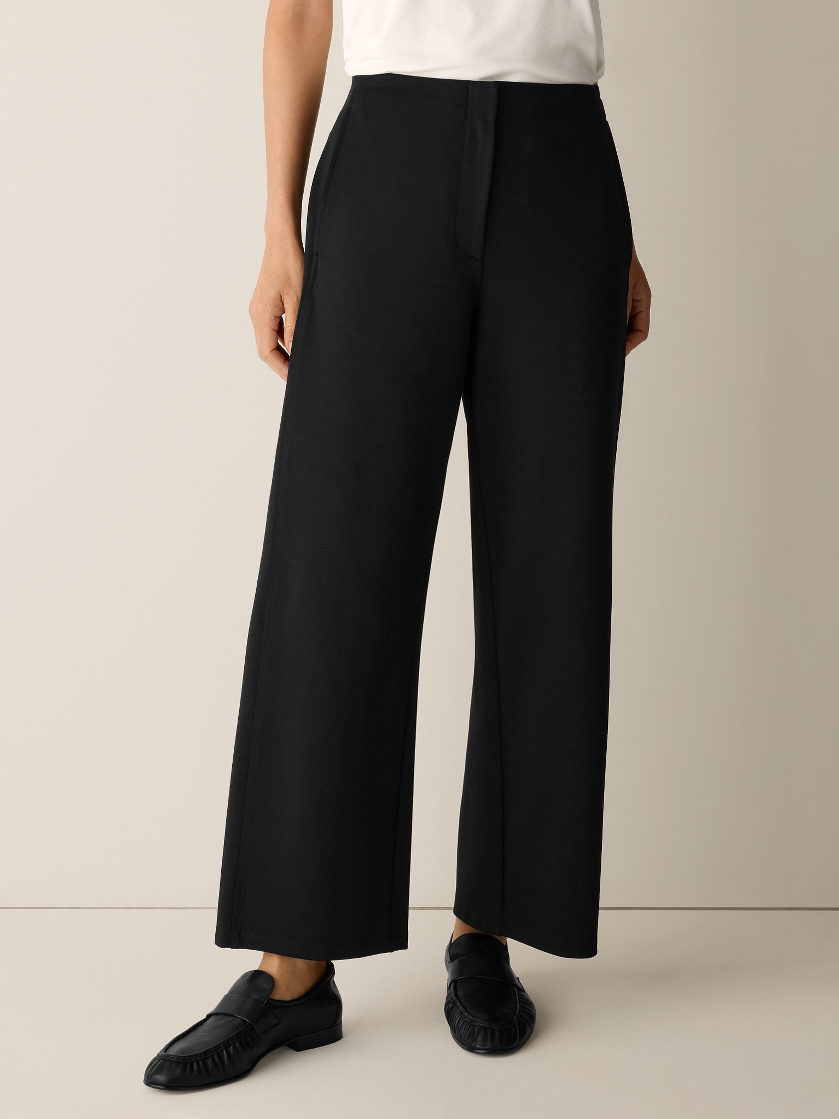Washable Flex Ponte Wide-Leg Pant