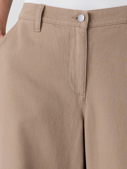 Garment-Dyed Utility Cotton Wide-Leg Pant