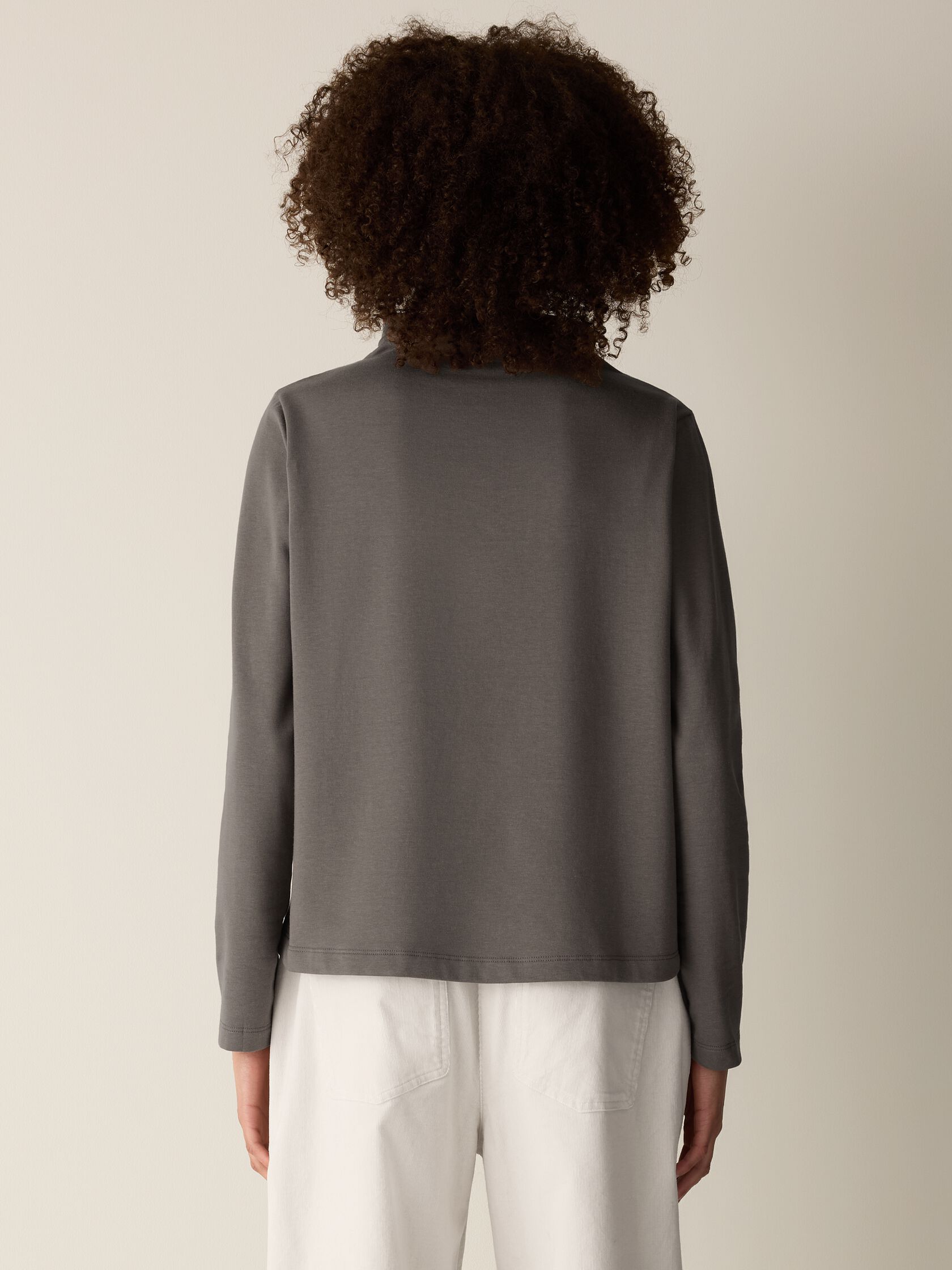 Cozy Brushed Terry Hug Funnel Neck Top