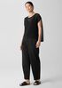 Organic Cotton Cord Sheen Jewel Neck Top