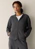 Organic Cotton Boucle Knit Hooded Jacket