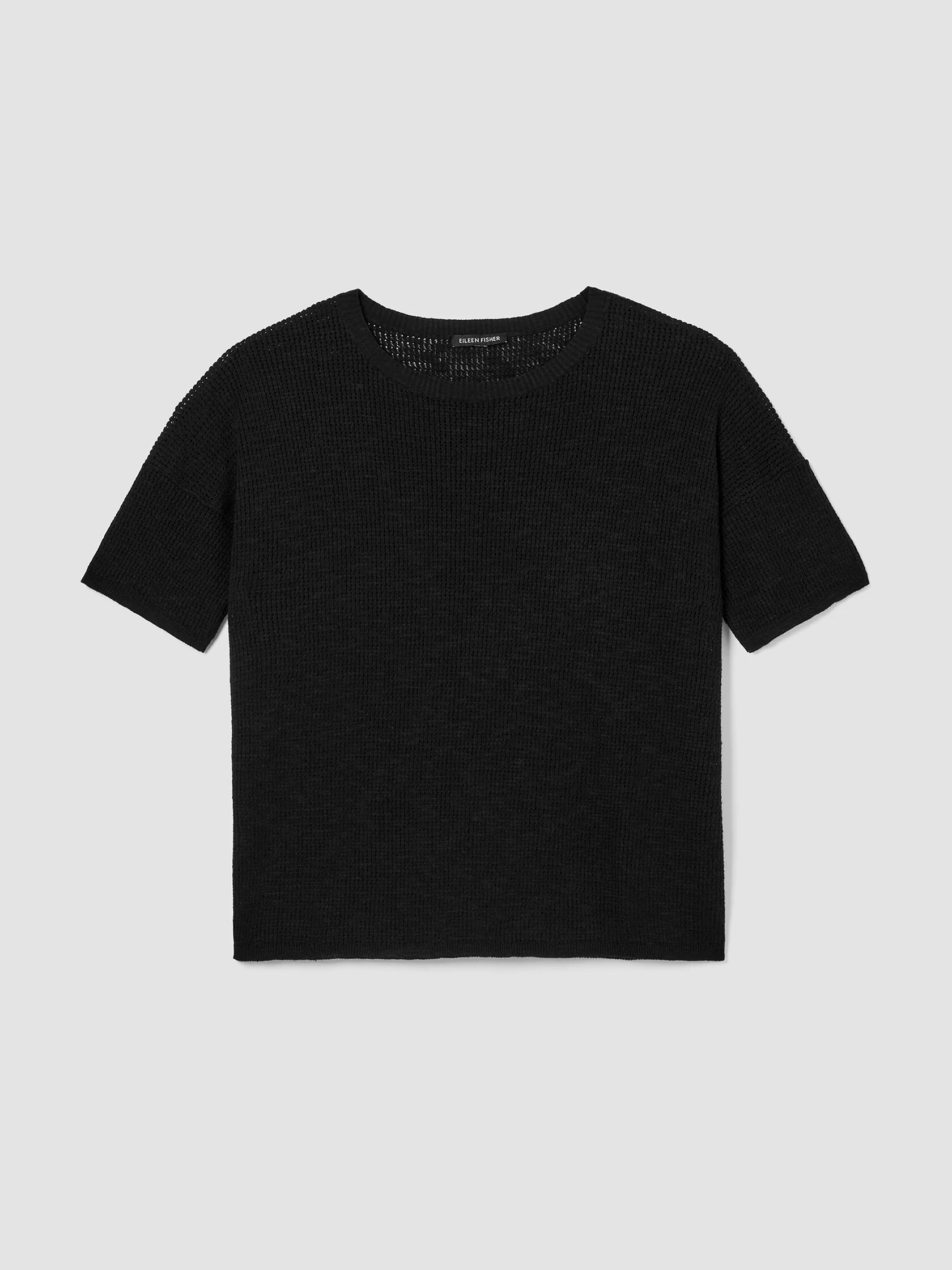 Organic Cotton Linen Slub Jewel Neck Top