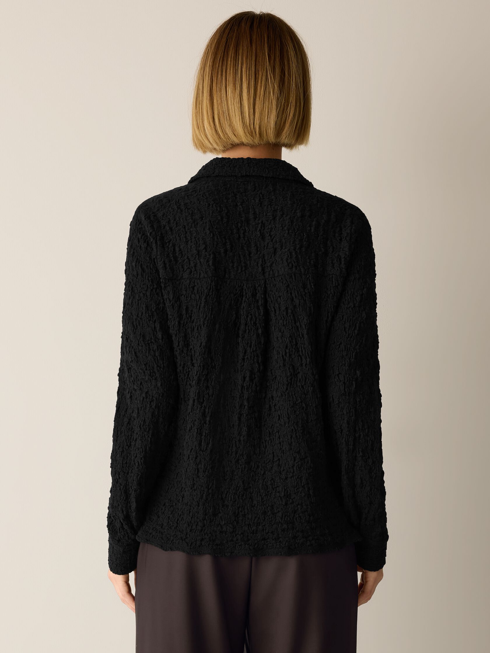 Bubble Jacquard Classic Collar Shirt