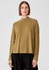Sandwashed Cupro Knit Mock Neck Top