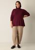 Cotton & Recycled Cashmere Turtleneck Long Top