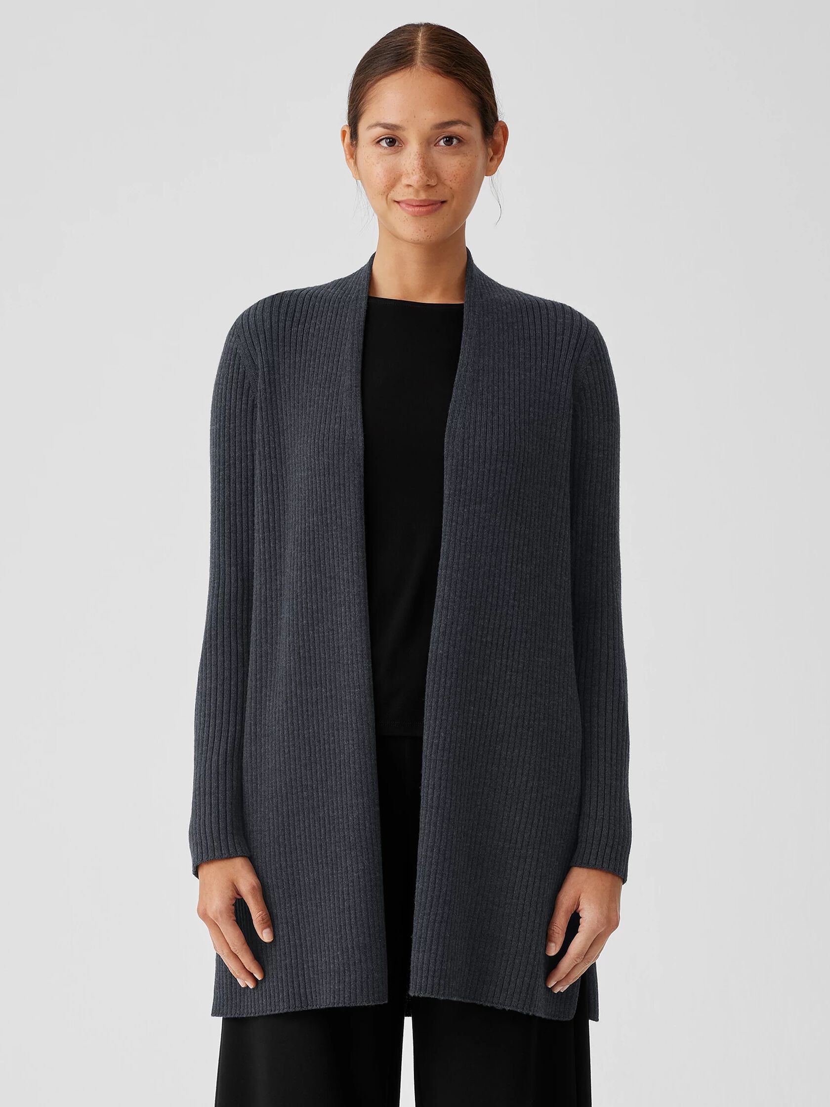 Merino High Collar Cardigan in Regenerative Wool