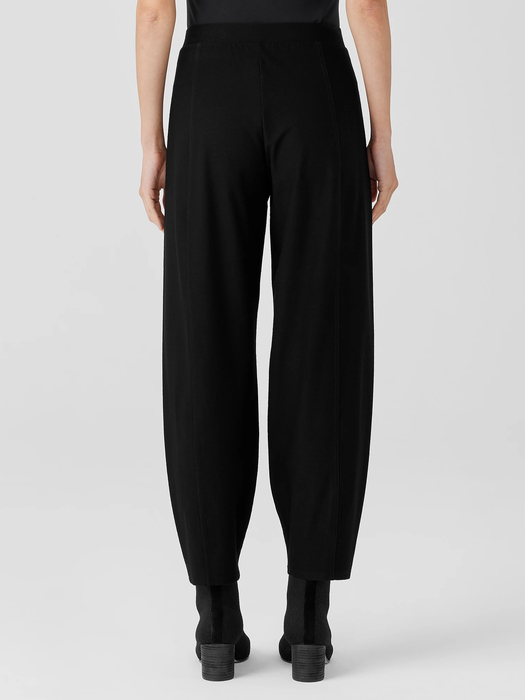 Washable Stretch Crepe Pleated Lantern Pant