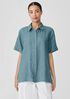 Washed Organic Linen Délavé Short-Sleeve Shirt