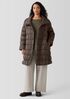 Eggshell Recycled Nylon Stand Collar Coat