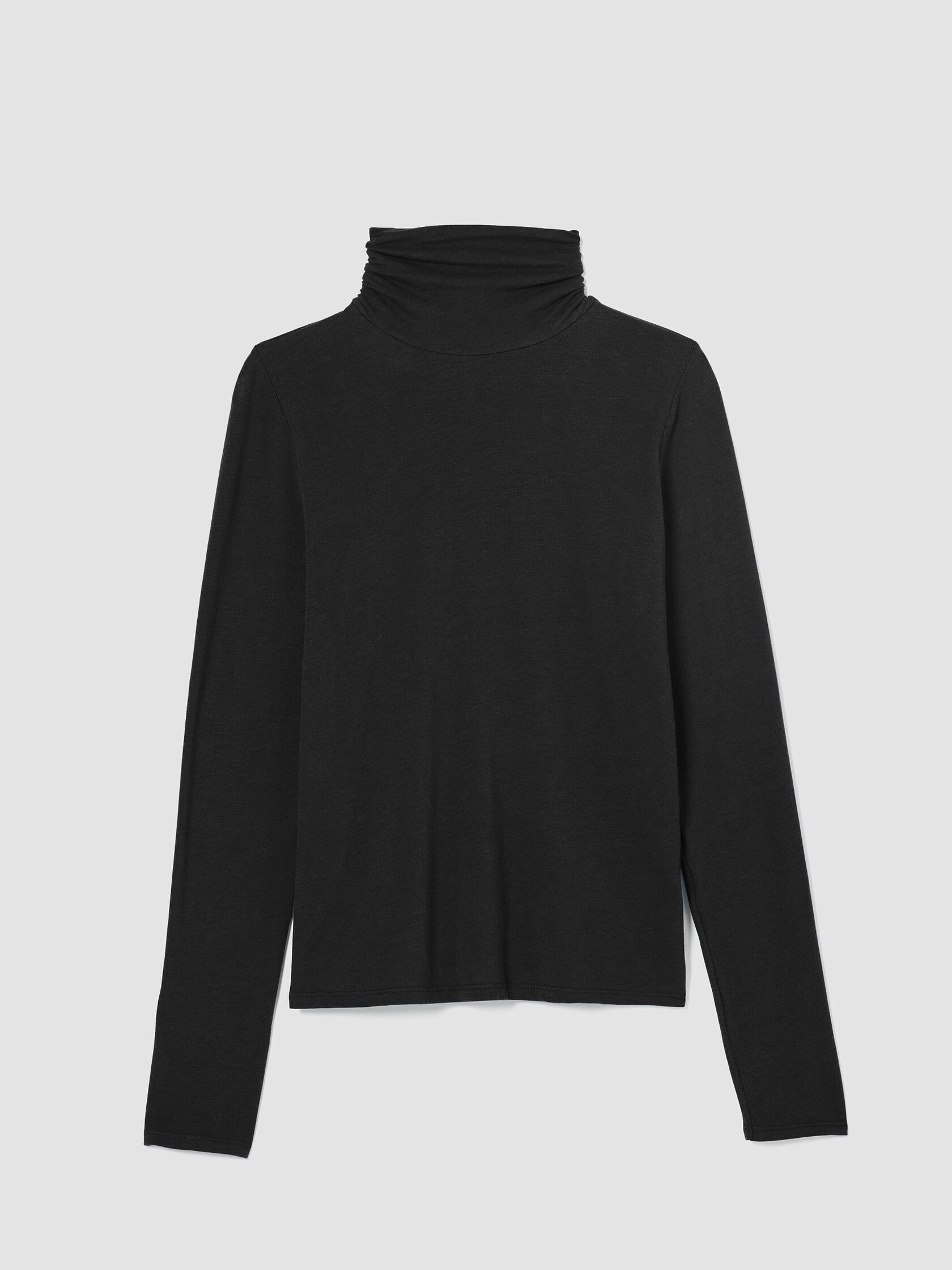 Sheer Knit Turtleneck Top