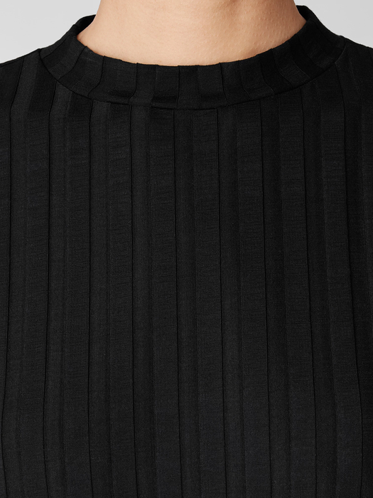 Wide Rib Stretch Mock Neck Dress