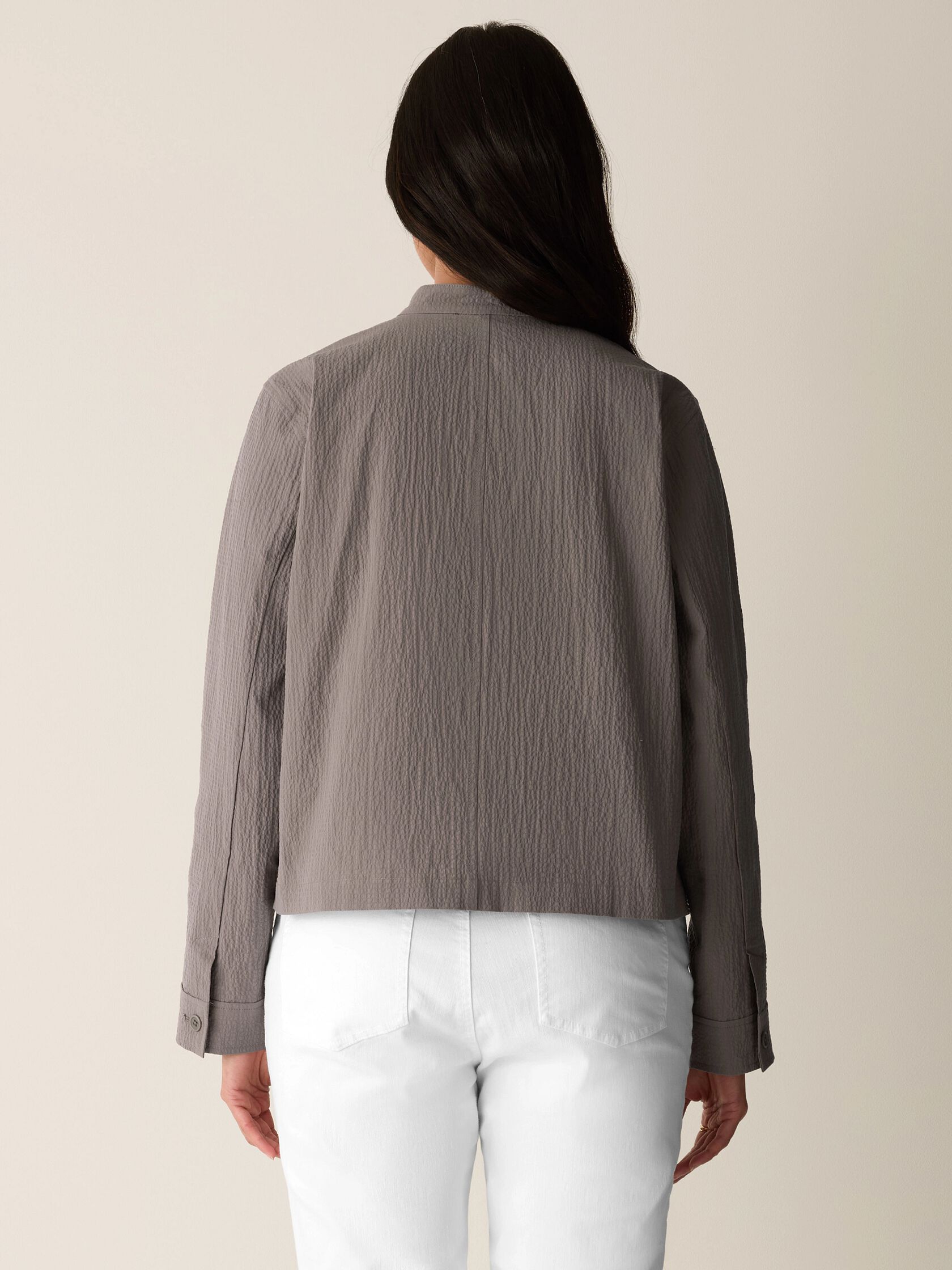 Organic Cotton Pucker Shirt Jacket