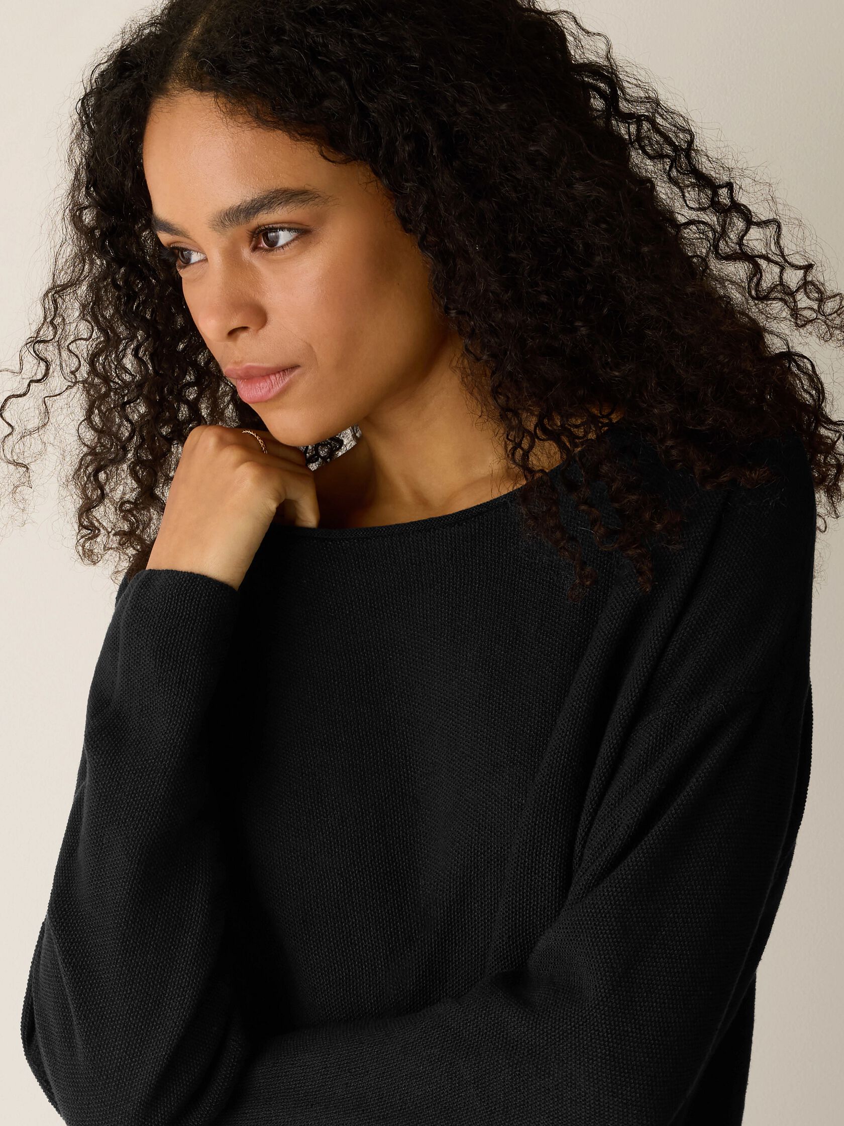 Organic Linen Cotton Jewel Neck Box-Top