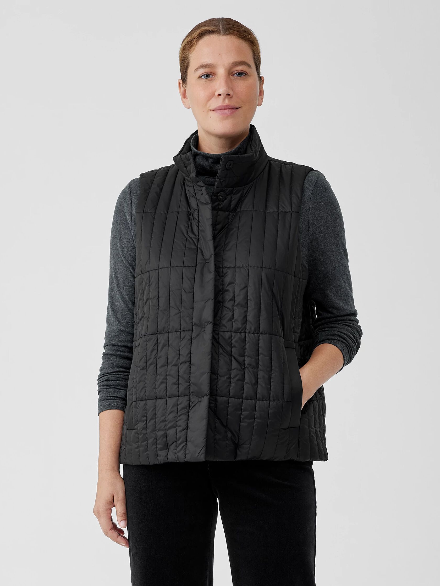 Eggshell Recycled Nylon Quilted Vest