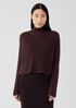 Merino Cropped Turtleneck Top in Regenerative Wool