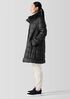 Eggshell Recycled Nylon Stand Collar Coat