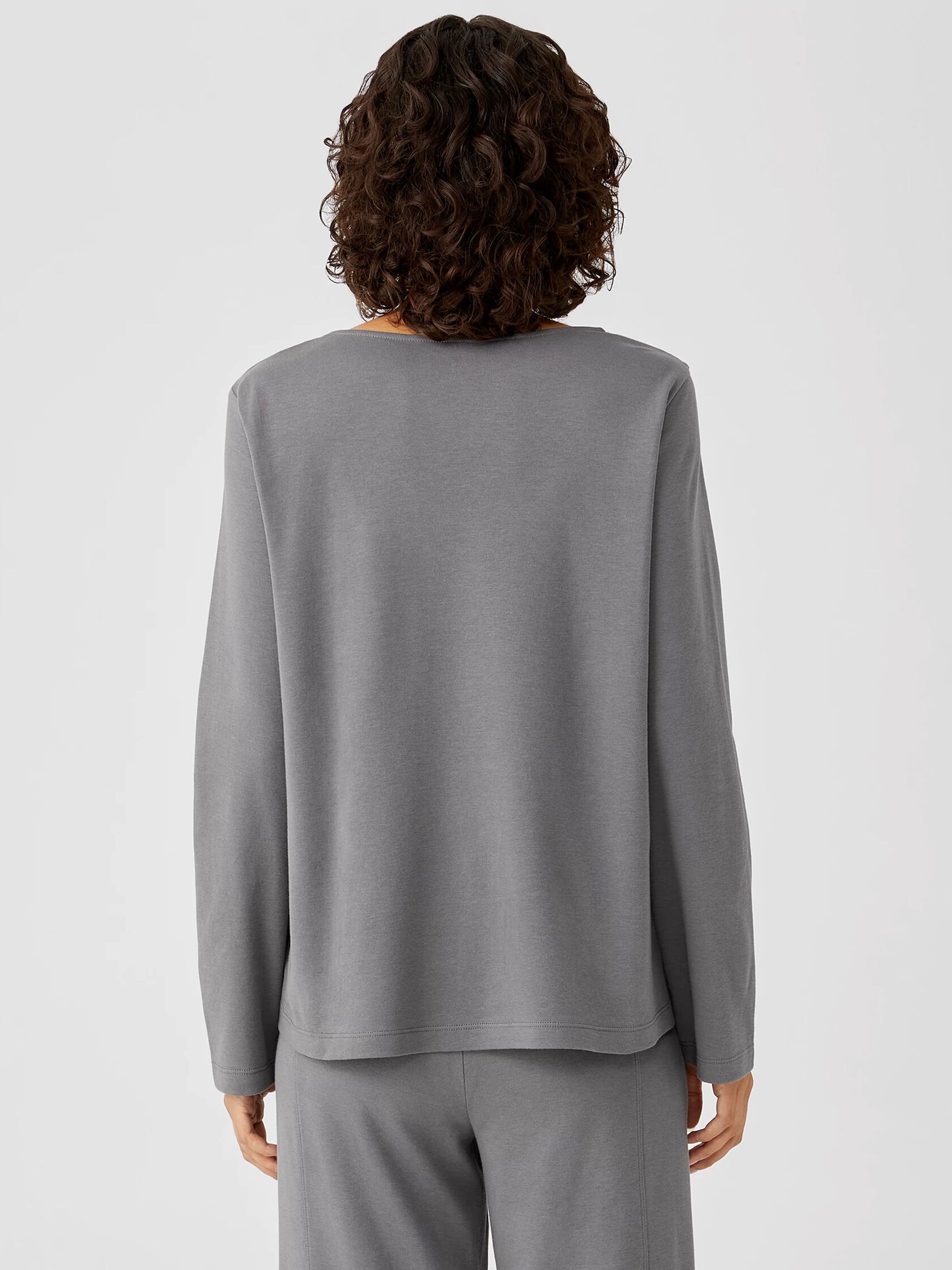 Cozy Organic Cotton Interlock Jewel Neck Top
