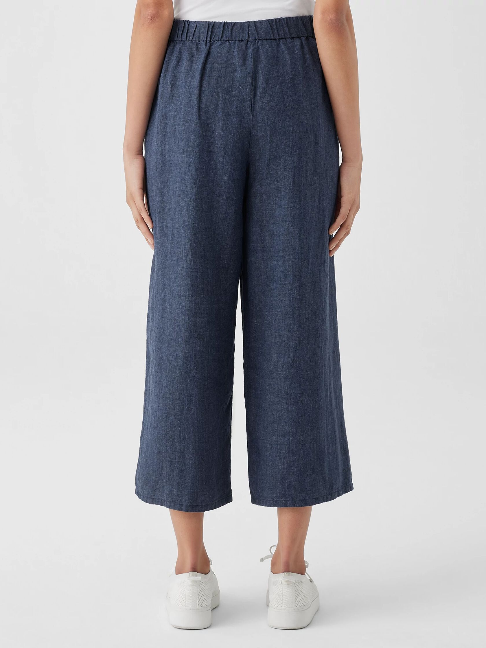 Washed Organic Linen Délavé Wide-Leg Pant