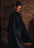 Lustrous Wool Drape Neck Coat