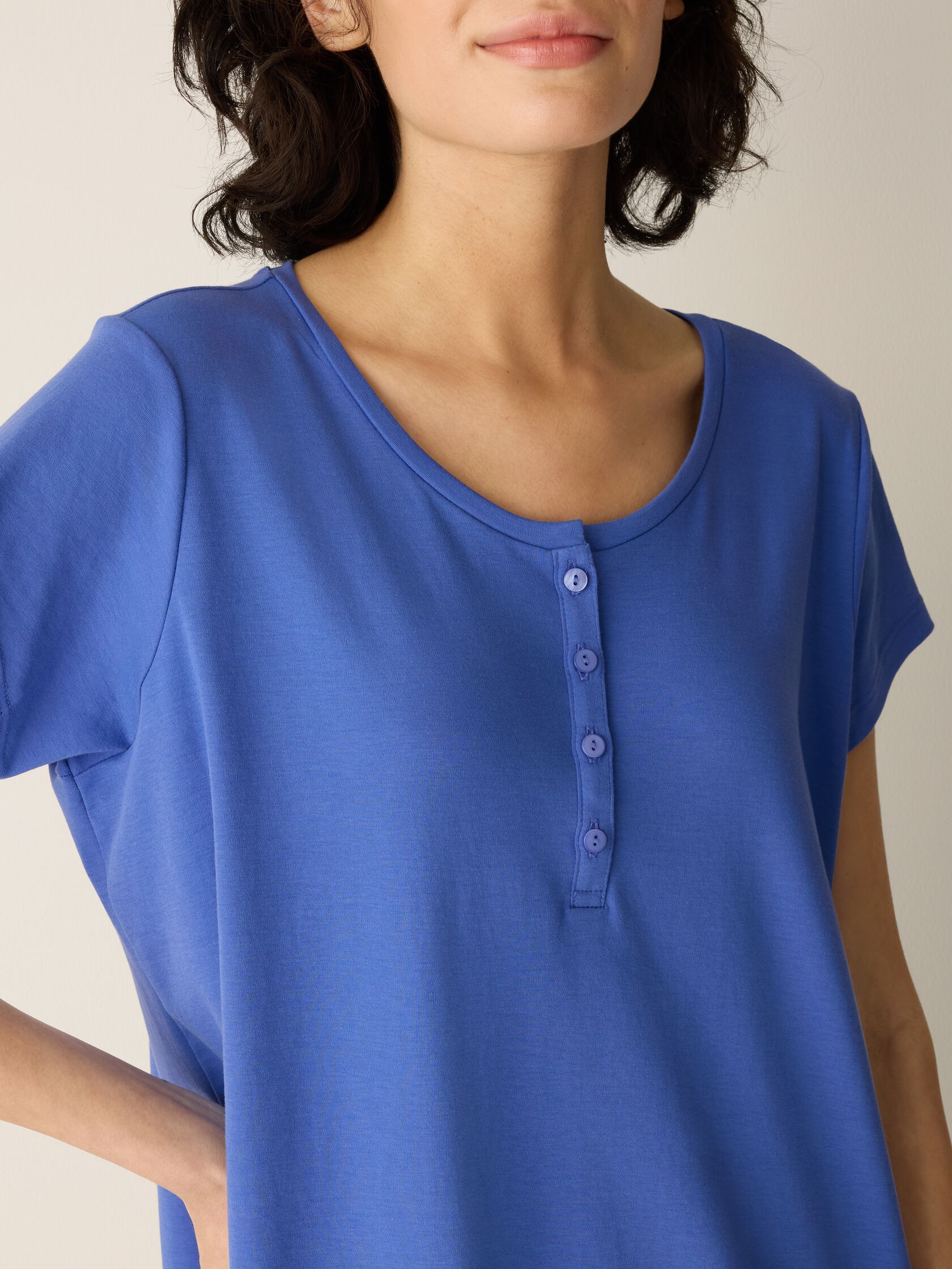Organic Cotton Interlock Henley Sleep Dress