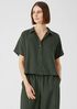 Washed Silk Habutai Short-Sleeve Shirt