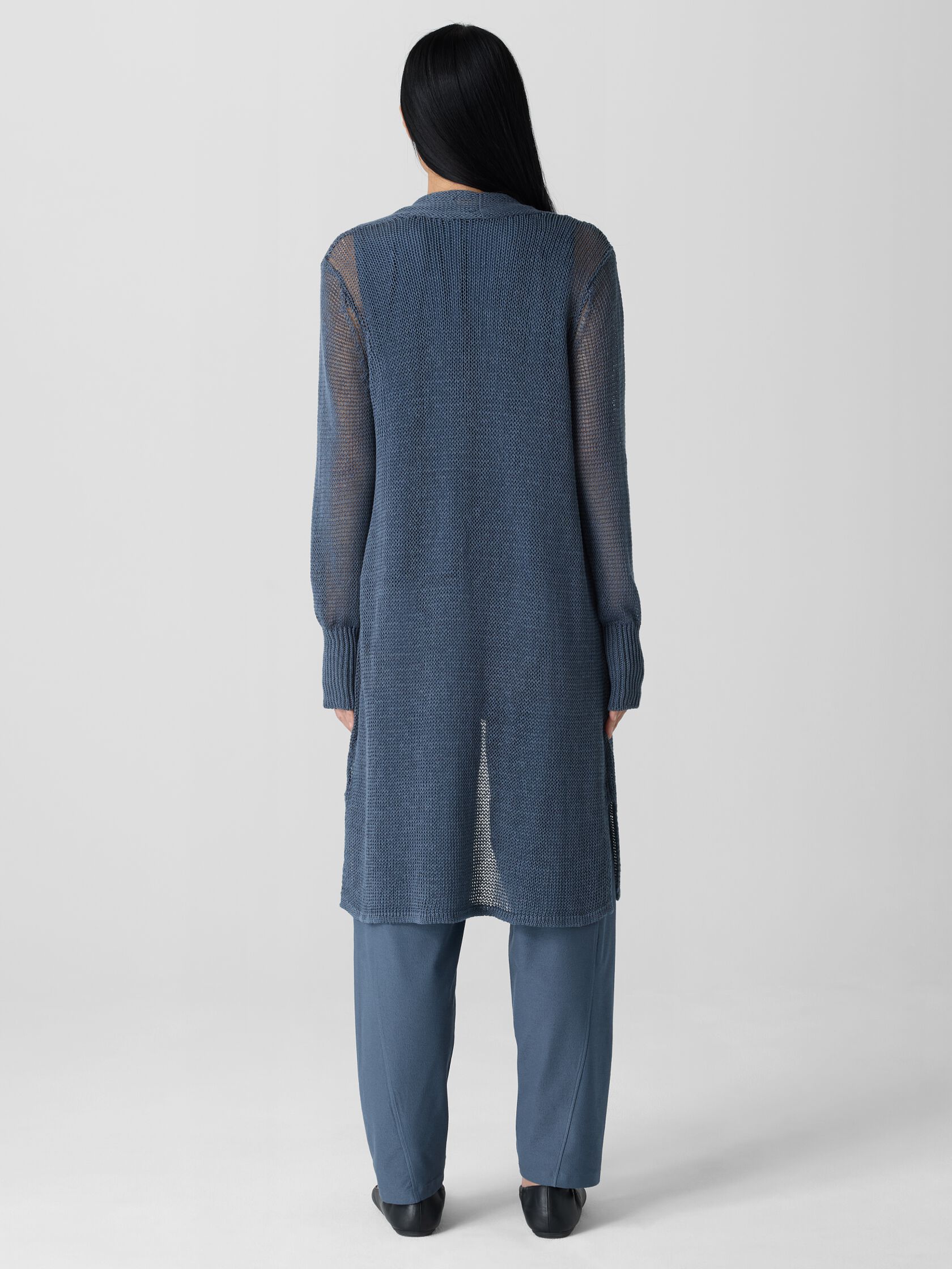 Organic Linen Cotton Cord Long Cardigan
