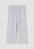 Crinkled Organic Linen Stripe Wide-Leg Pant