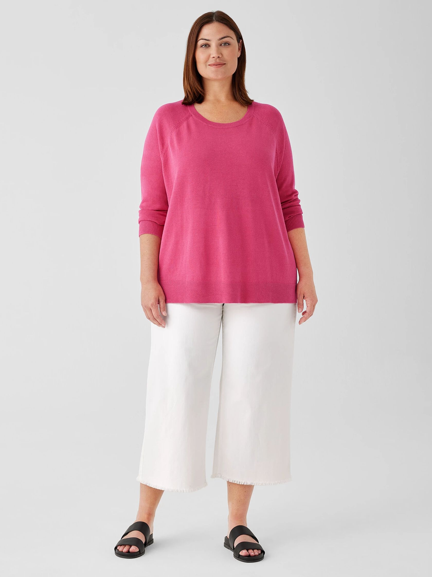 Organic Linen Cotton Raglan-Sleeve Top