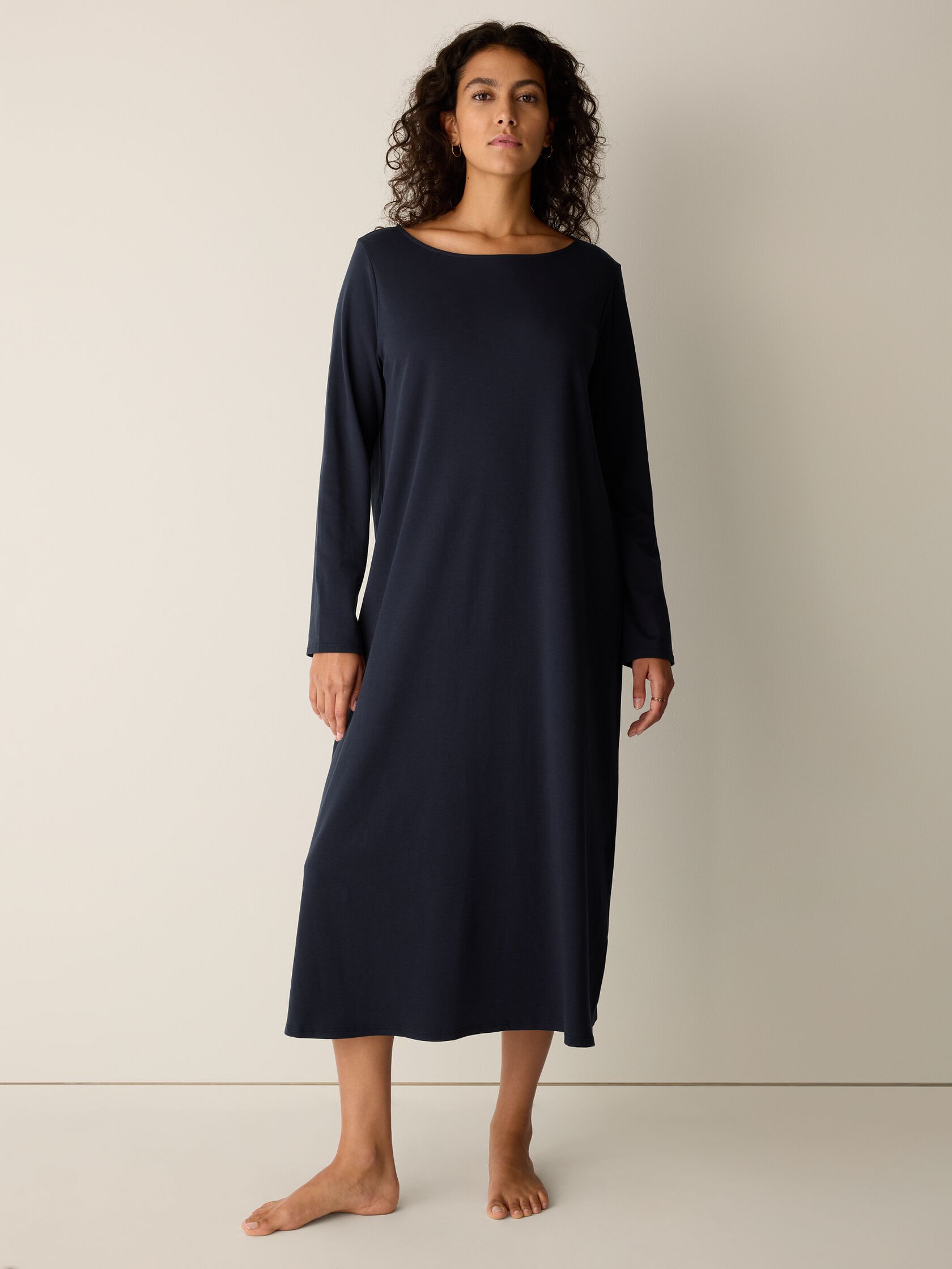 Organic Cotton Interlock Bateau Neck Sleep Dress