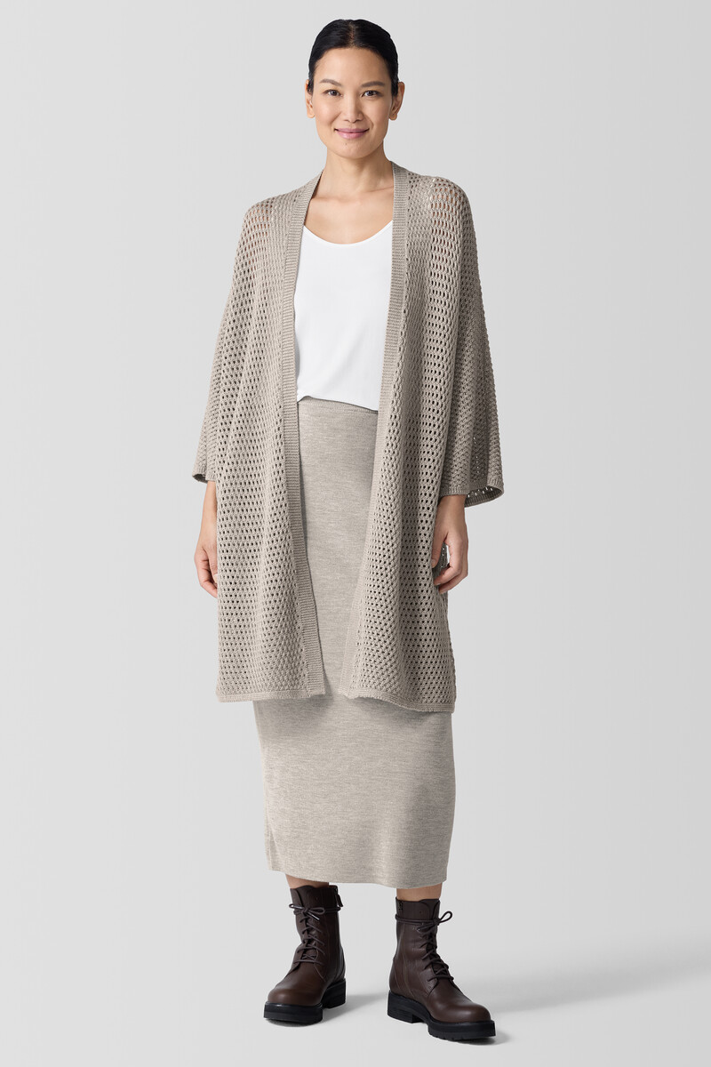 Merino High Collar Cardigan in Regenerative Wool Merino High Collar Cardigan in Regenerative Wool