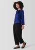 Stretch Silk Charmeuse Bateau Neck Top