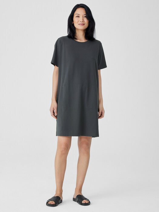 Pima Cotton Stretch Jersey T-Shirt Dress | EILEEN FISHER Pima Cotton Stretch Jersey T-Shirt Dress | EILEEN FISHER