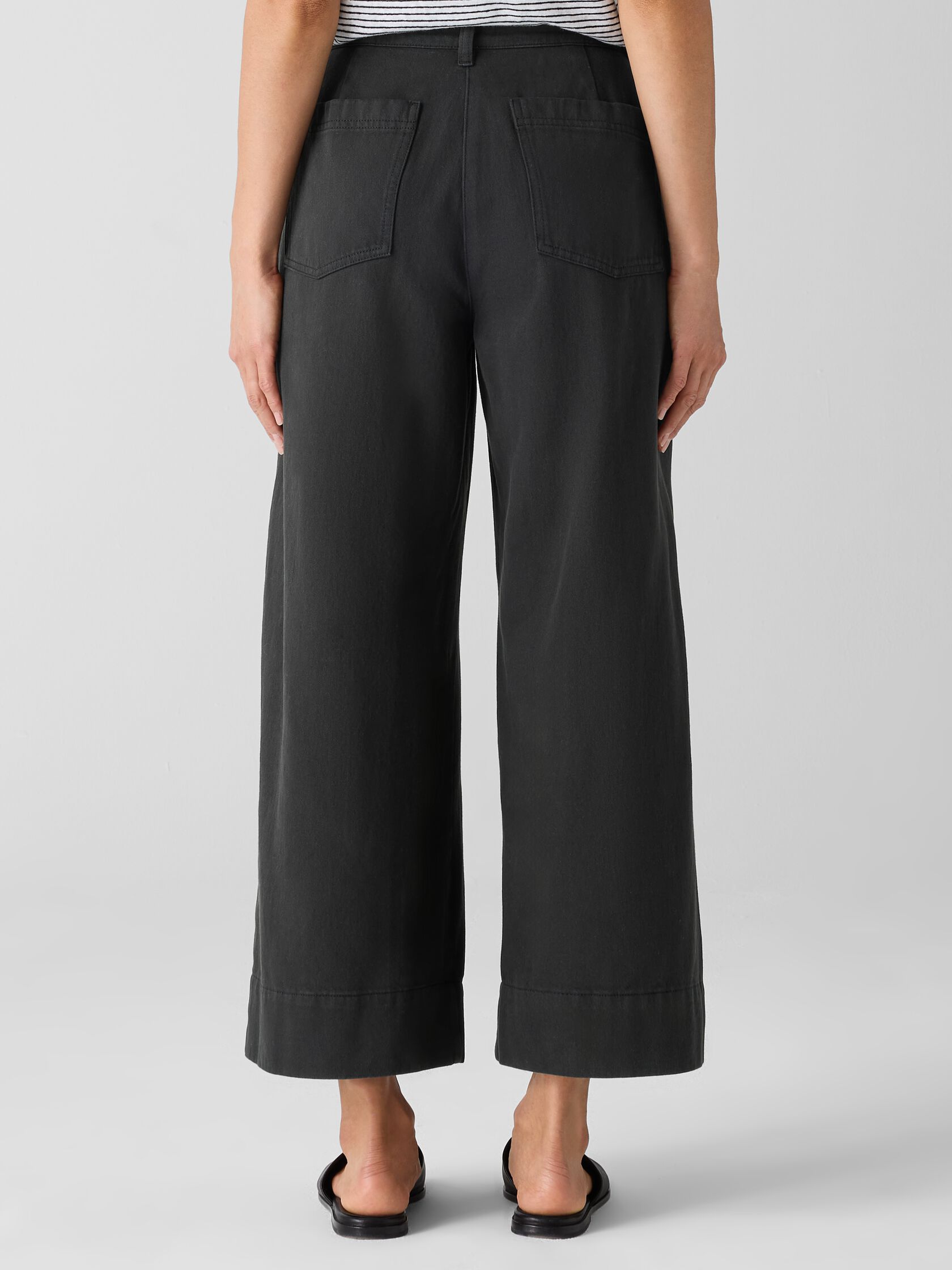 Garment-Dyed Utility Cotton Wide-Leg Pant