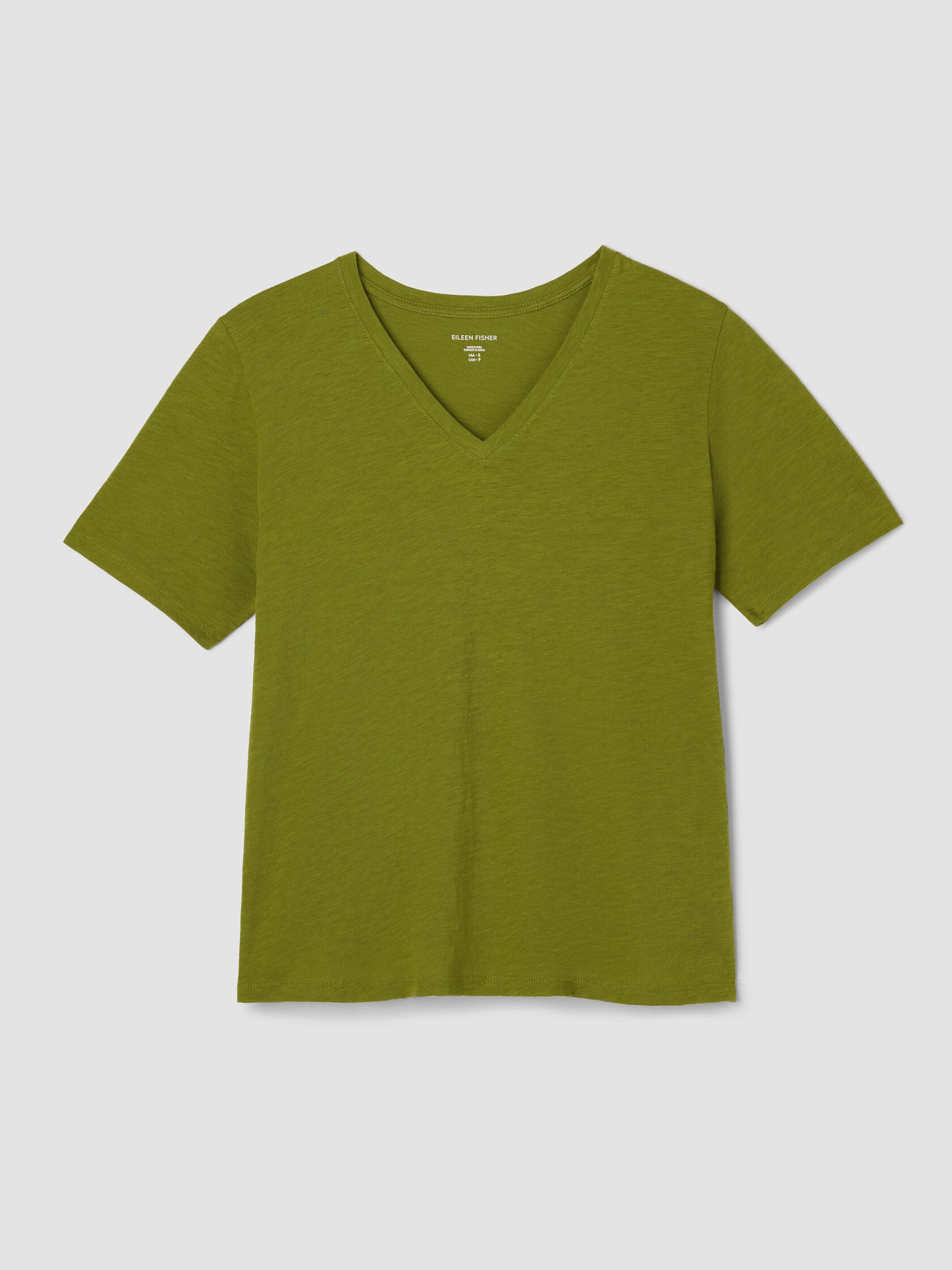 Organic Cotton Slubby Jersey V-Neck Tee