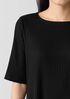 Textured Stretch Rib Ballet Neck Top