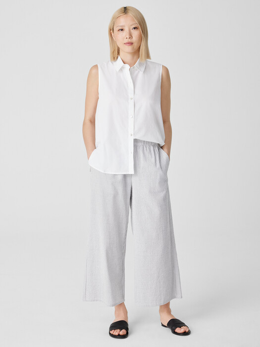 Organic Cotton Ripple Wide-Leg Pant