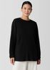 Textured Stretch Rib Round Neck Long-Sleeve Top