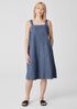 Airy Organic Cotton Twill Square Neck Dress