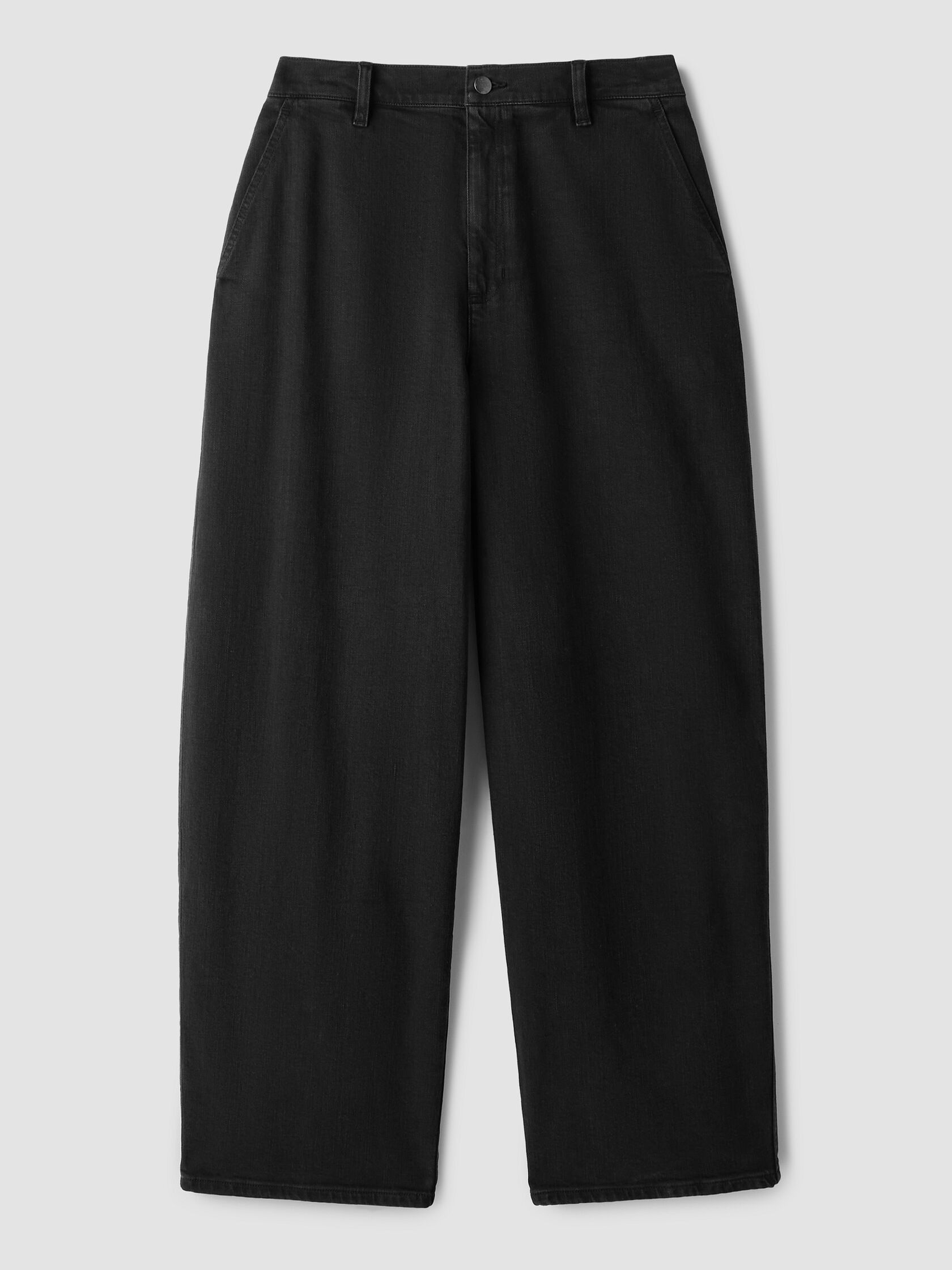 Cotton Stretch Denim Roomy Wide Trouser