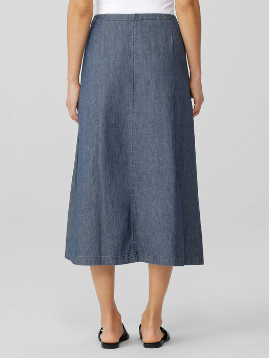 Airy Organic Cotton Twill A-Line Skirt