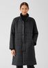 Eggshell Recycled Nylon Stand Collar Coat