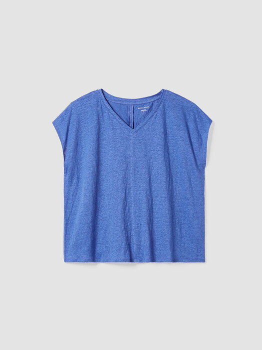 Organic Linen Jersey V-Neck Tee