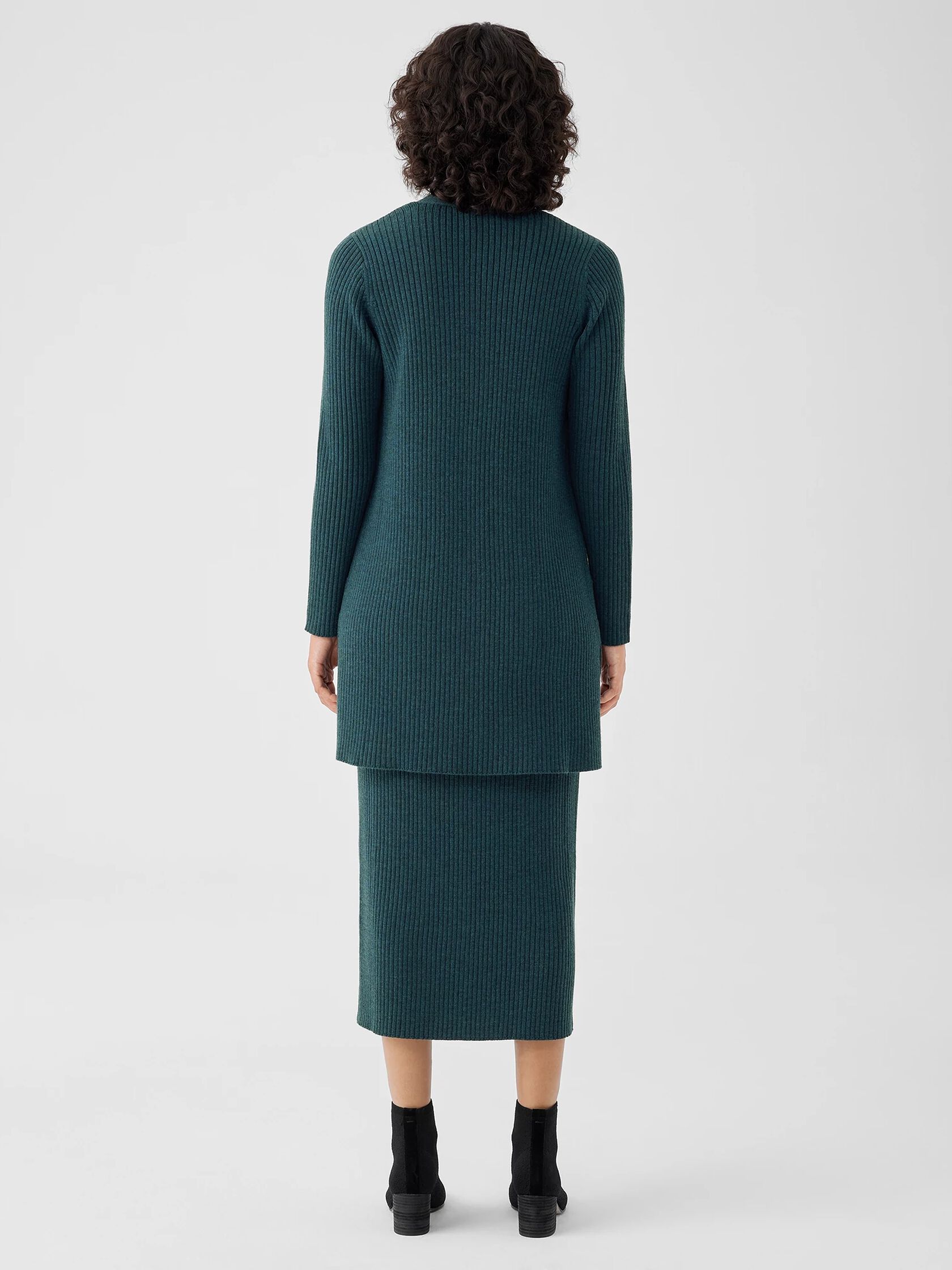 Merino High Collar Cardigan in Regenerative Wool