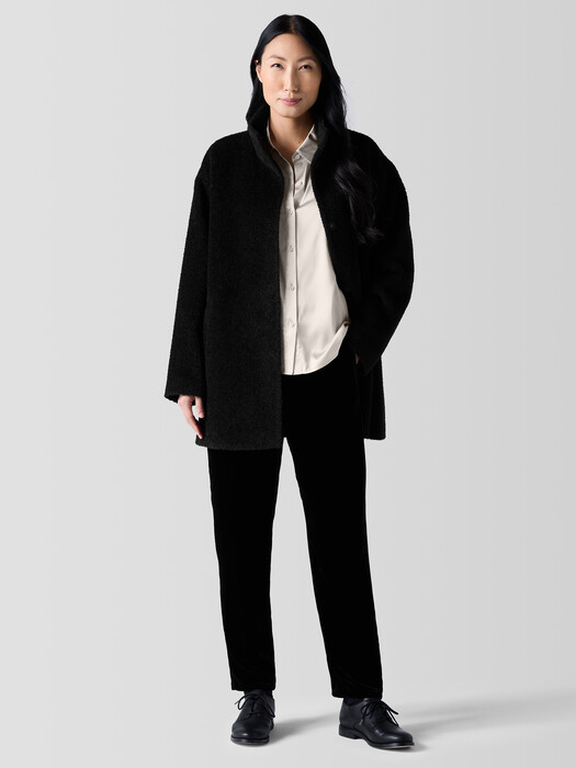 Fine Wool Alpaca Stand Collar Coat