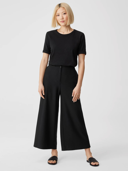 System Lightweight Washable Stretch Crepe Wide-leg Pant