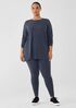 Stretch Jersey Knit Crew Neck Long Top