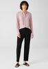 Silk Georgette Crepe Classic Collar Shirt