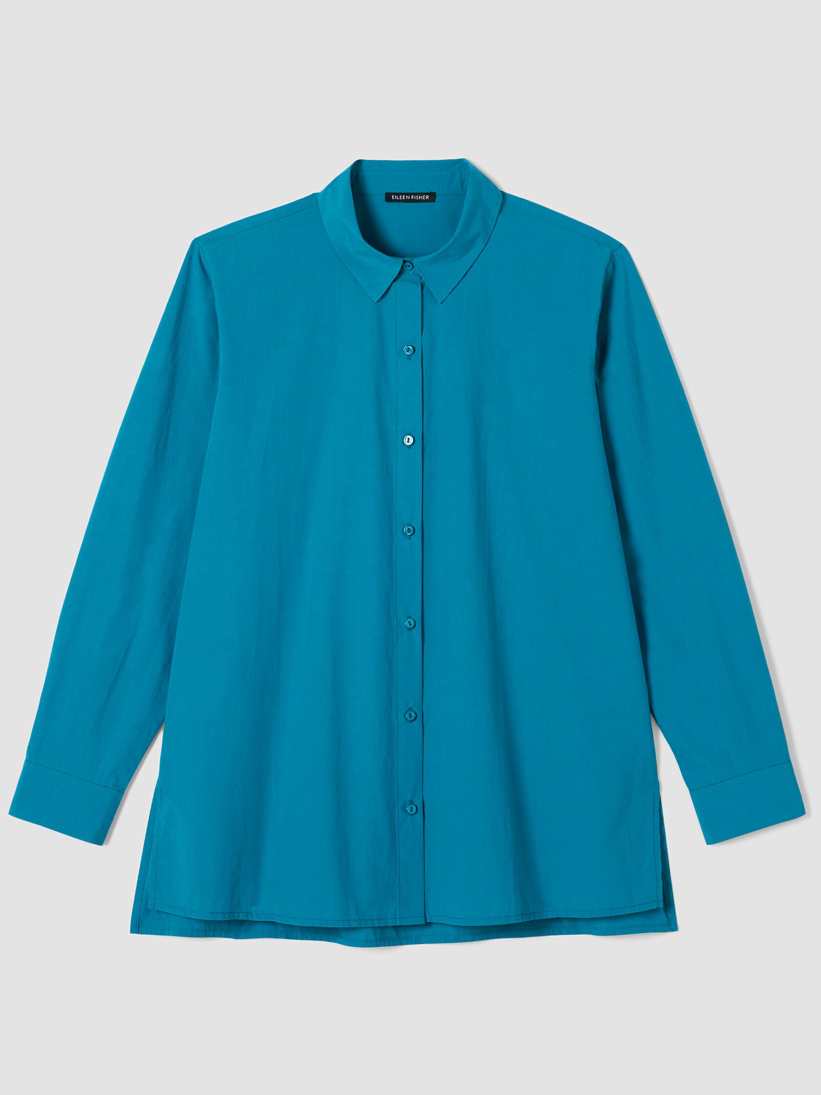 Washed Organic Cotton Poplin Classic Collar Shirt