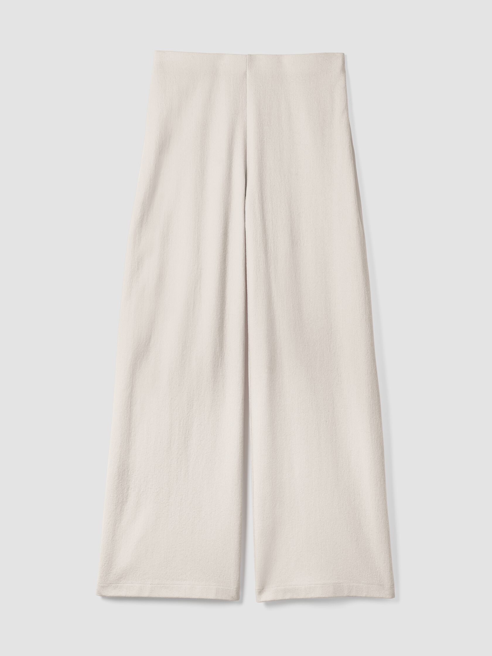 Felted Wool Jersey Wide-Leg Long Pant in Regenerative Wool
