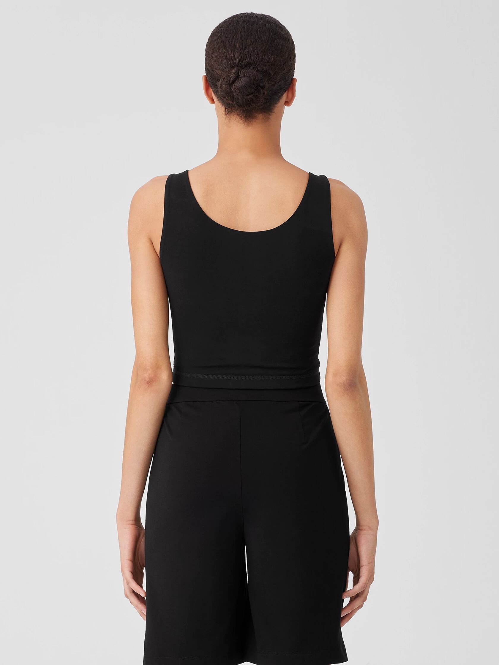 Pima Cotton Stretch Jersey Cropped Tank